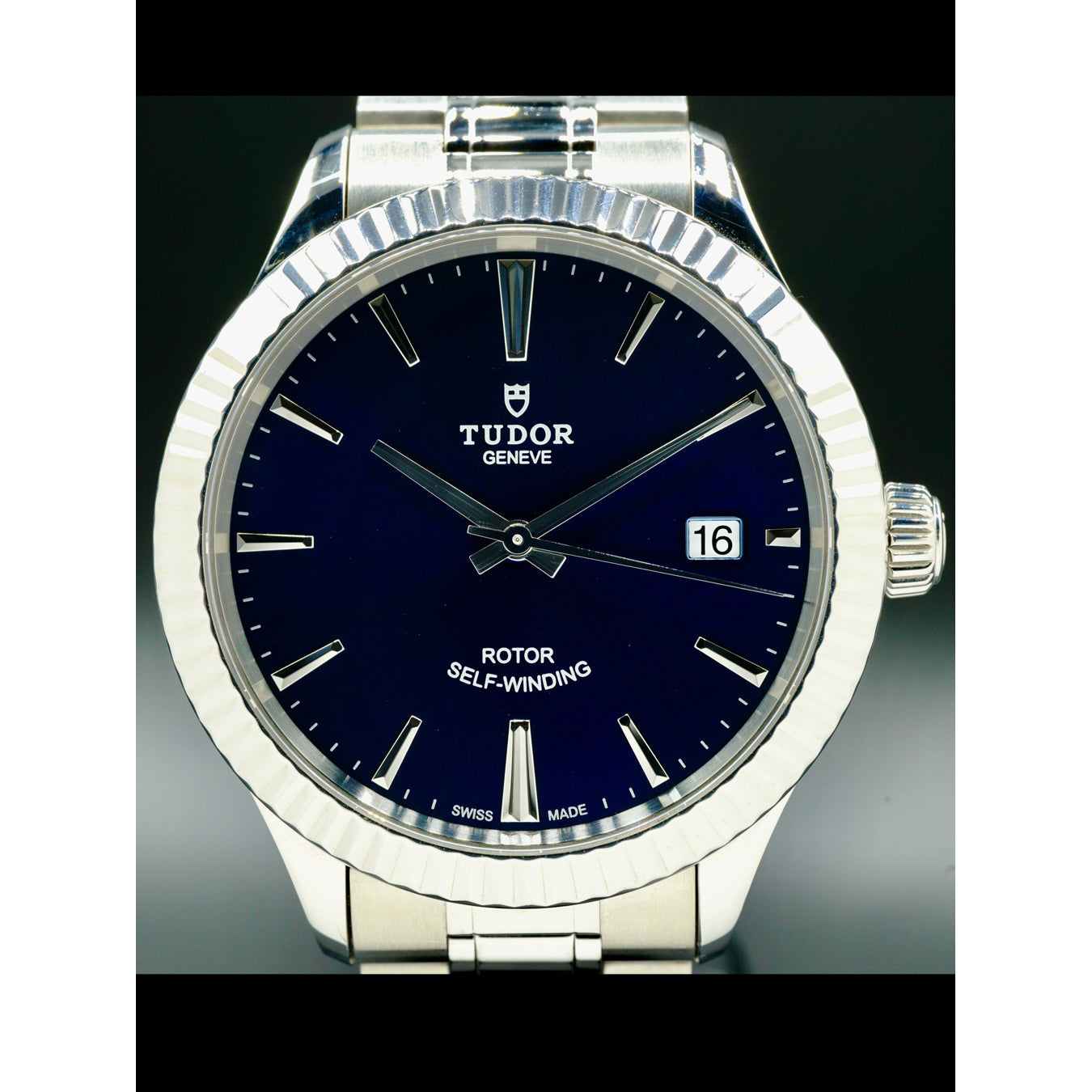 Tudor Style Blue Dial Fluted Bezel M12510-0013
