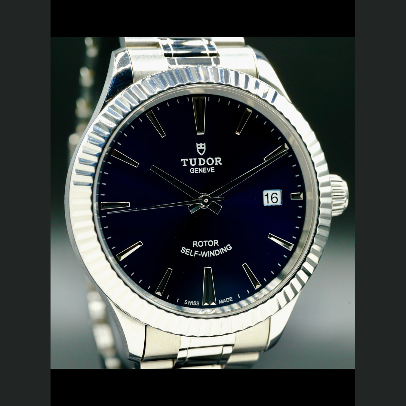 Tudor Style Blue Dial Fluted Bezel M12510-0013