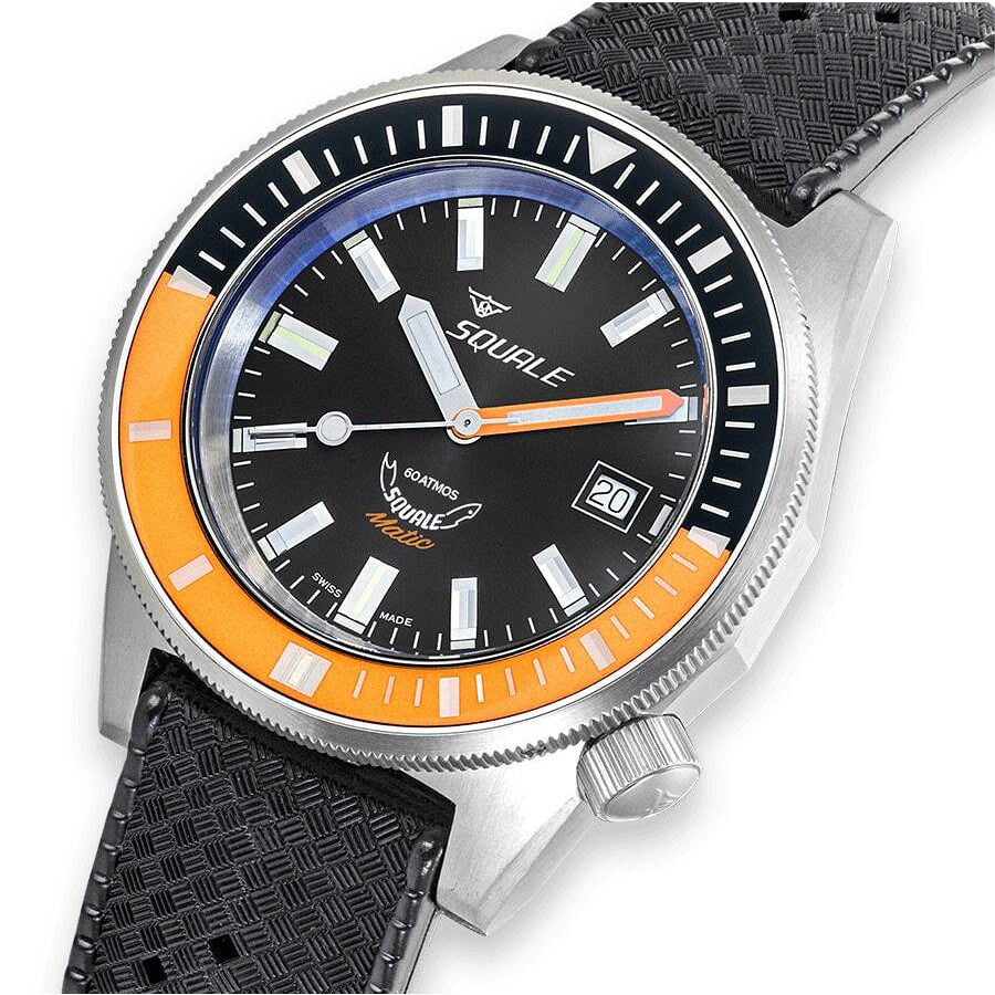 Squale Matic Orange Bezel on Strap MATICXSC.HT