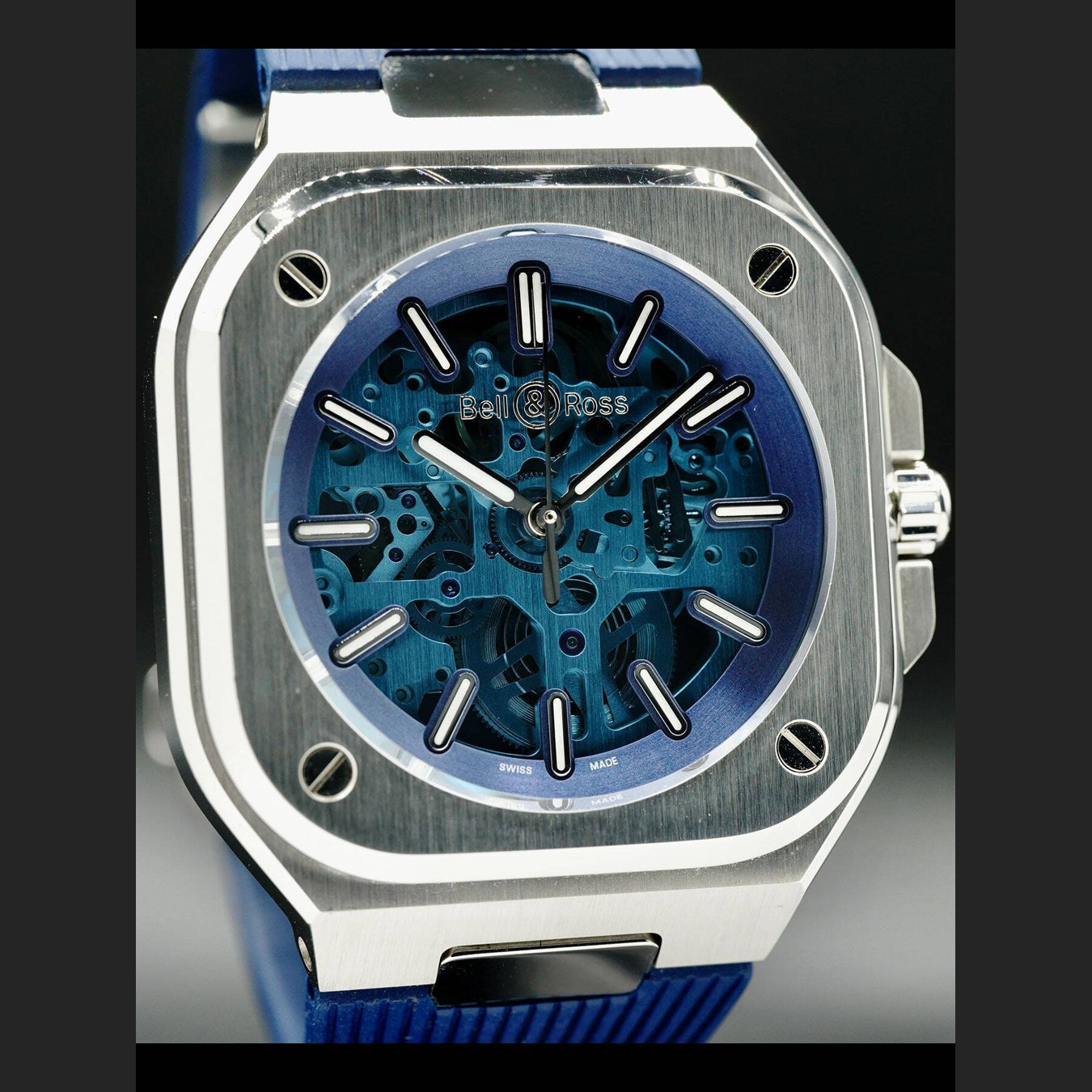 Bell & Ross BR 05 Skeleton Blue on Strap BR05A-BLU-SKST-SRB