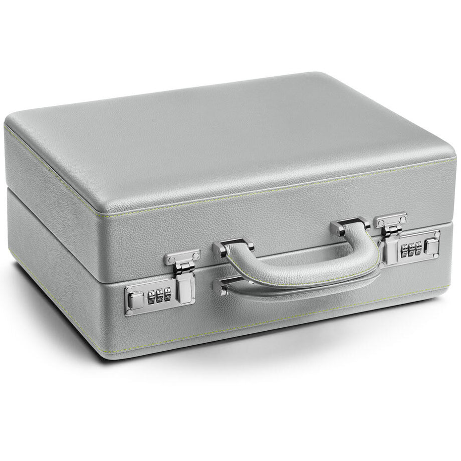 Scatola Del Tempo Valigetta 16 Light Grey and Chartreuse with Handle