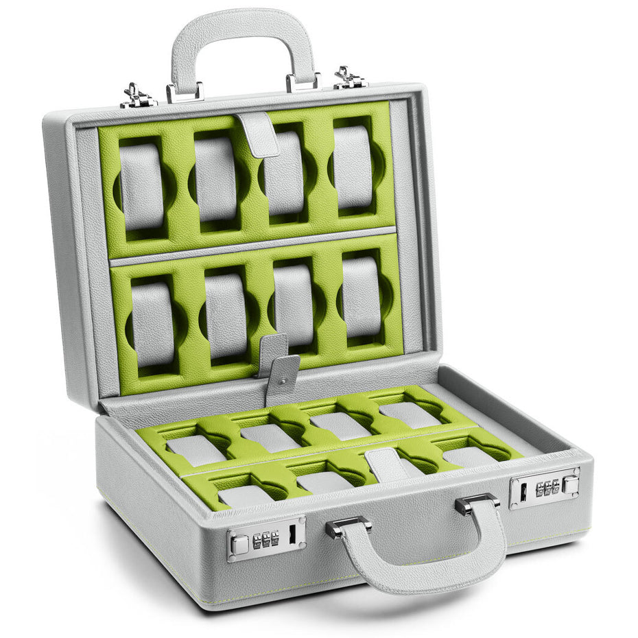 Scatola Del Tempo Valigetta 16 Light Grey and Chartreuse with Handle