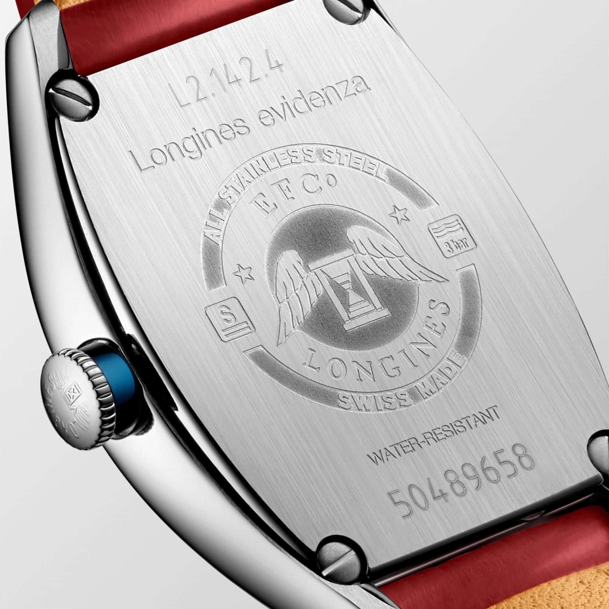 Longines Evidenza Red Dial on Strap L2.142.4.09.2