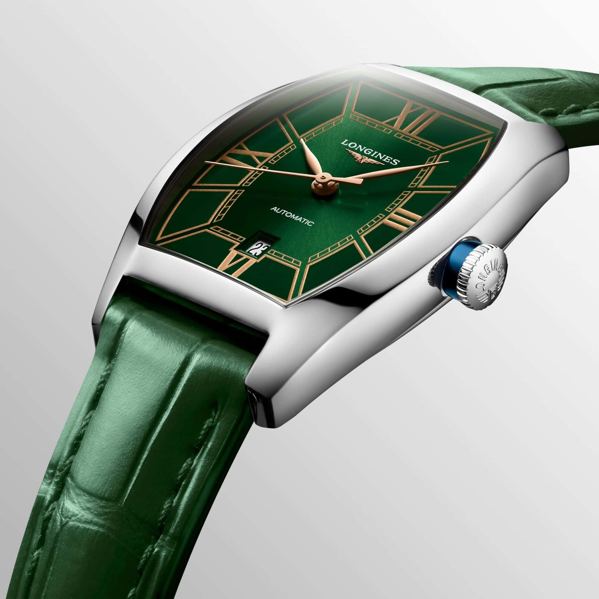 Longines Evidenza Green Dial on Strap L2.142.4.06.2