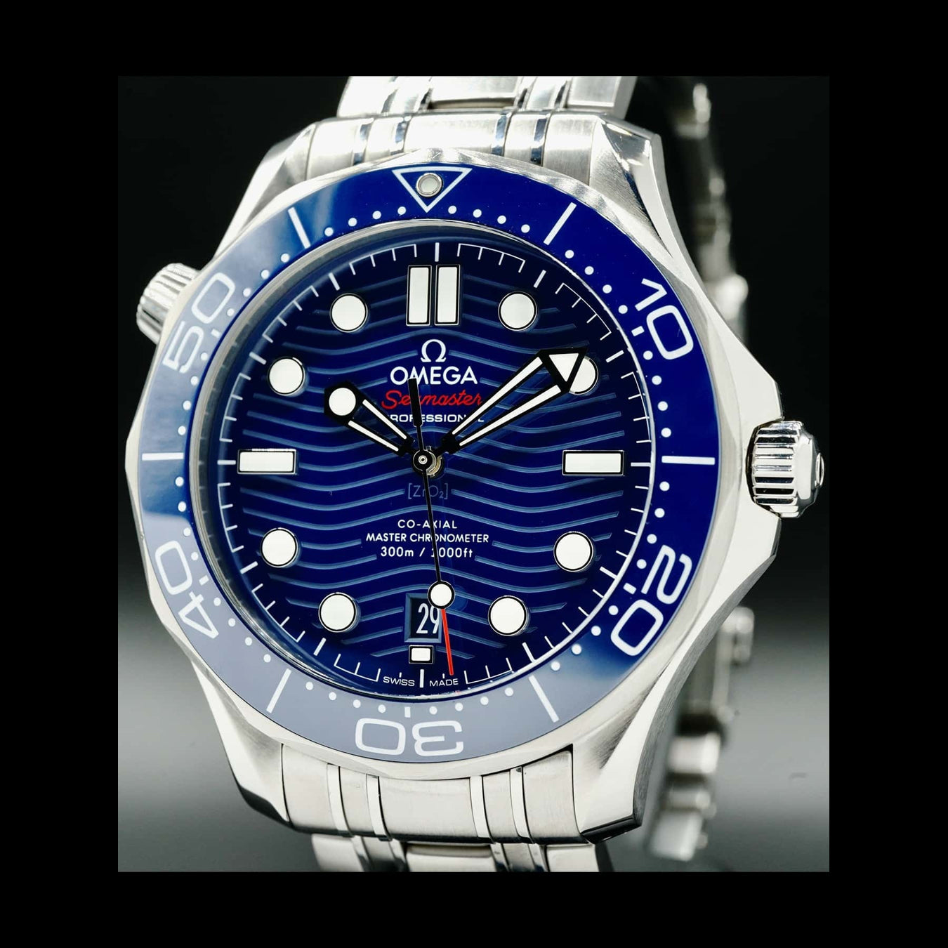 Omega Seamaster Diver 300M Co-Axial Master Chronometer on Bracelet 210.30.42.20.03.001