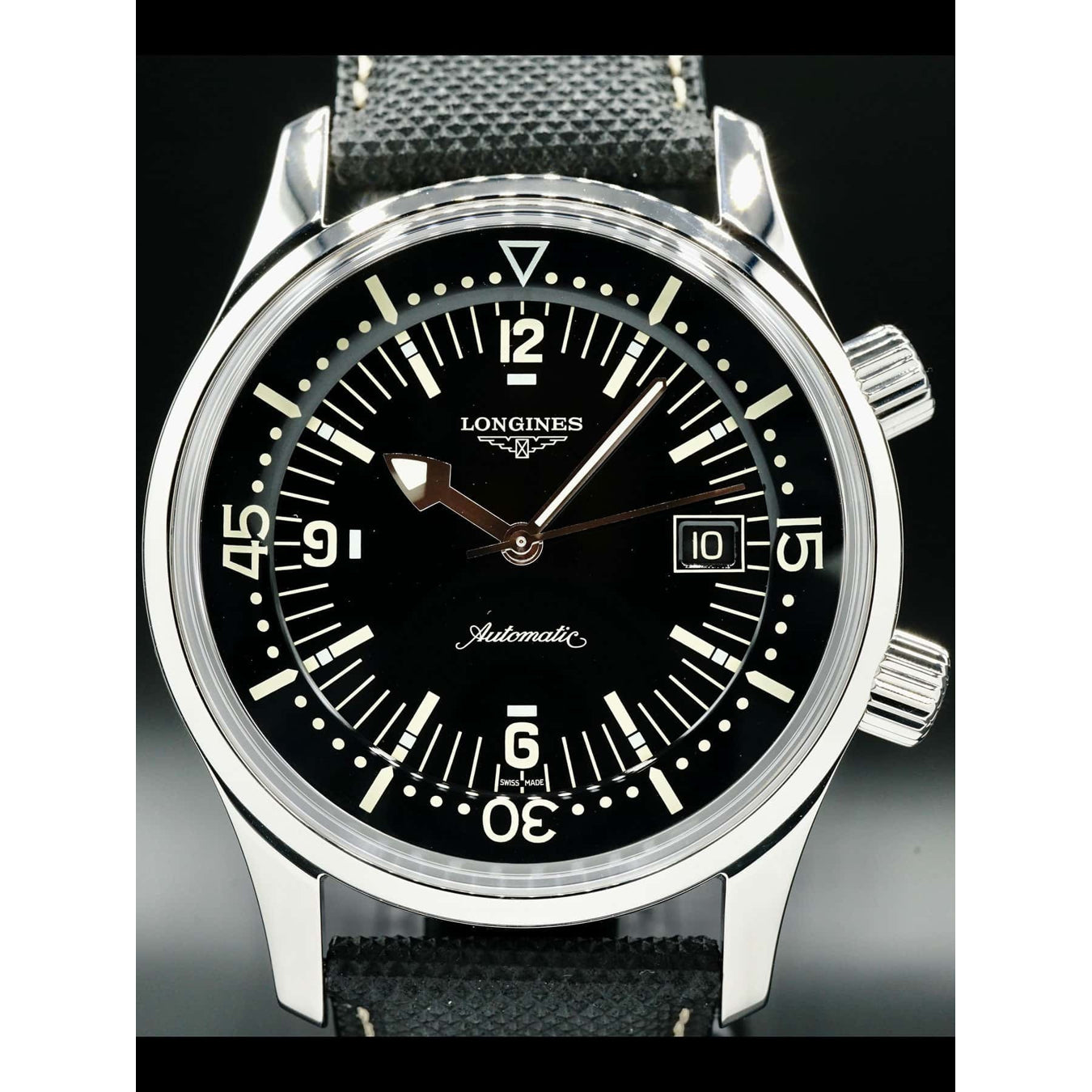 Longines Legend Diver on Strap L3.674.4.50.0