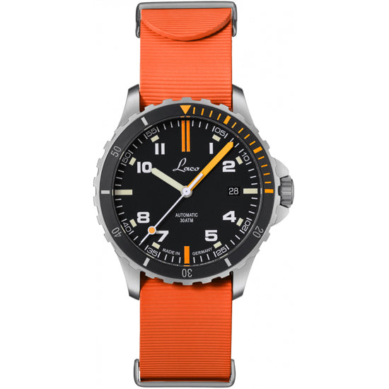 Laco Squad Atlantik 39 on Orange Rubber Strap