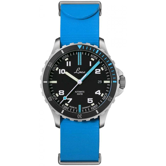 Laco Squad Atlantik 39 on Blue Rubber Strap