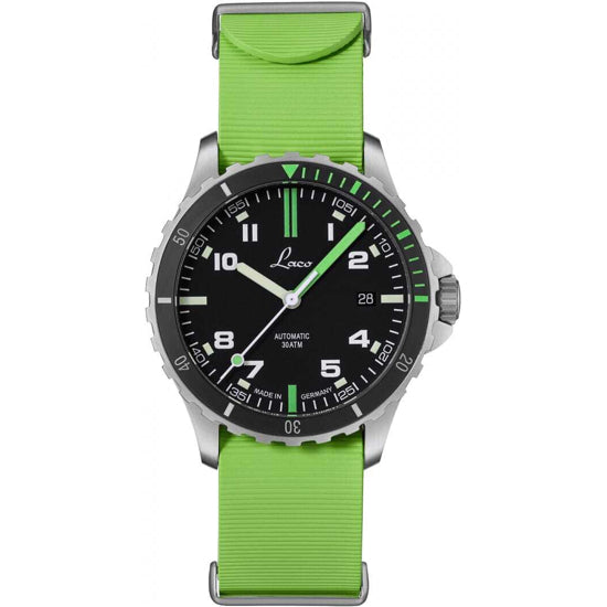 Laco Squad Amazonas 39 on Green Rubber Strap
