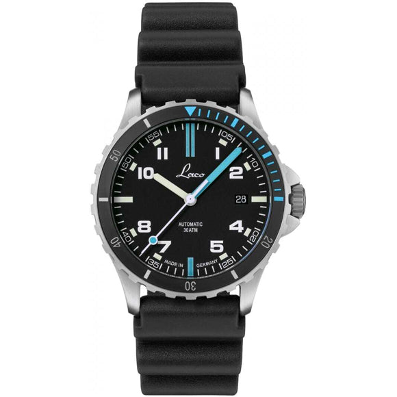 Laco Squad Atlantik 39 on Black Rubber Strap