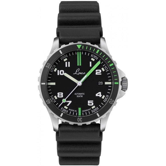 Laco Squad Amazonas 39 on Black Rubber Strap