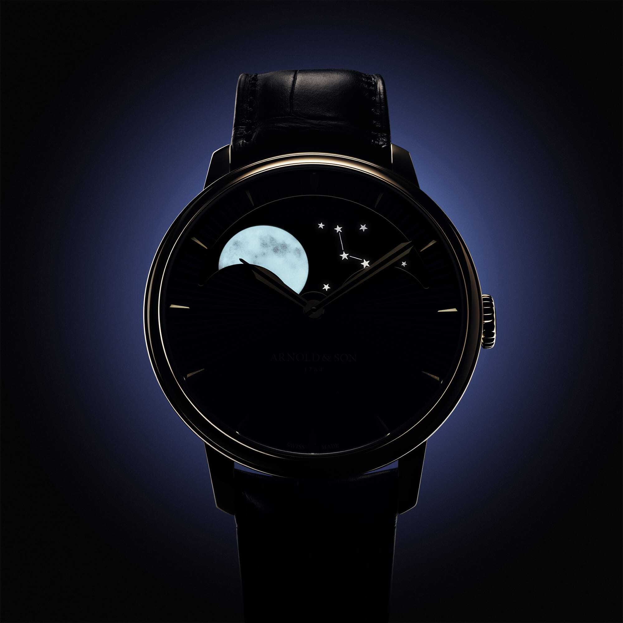 Arnold & Son Perpetual Moon 41.5 Gold - Blue Stellar Rays