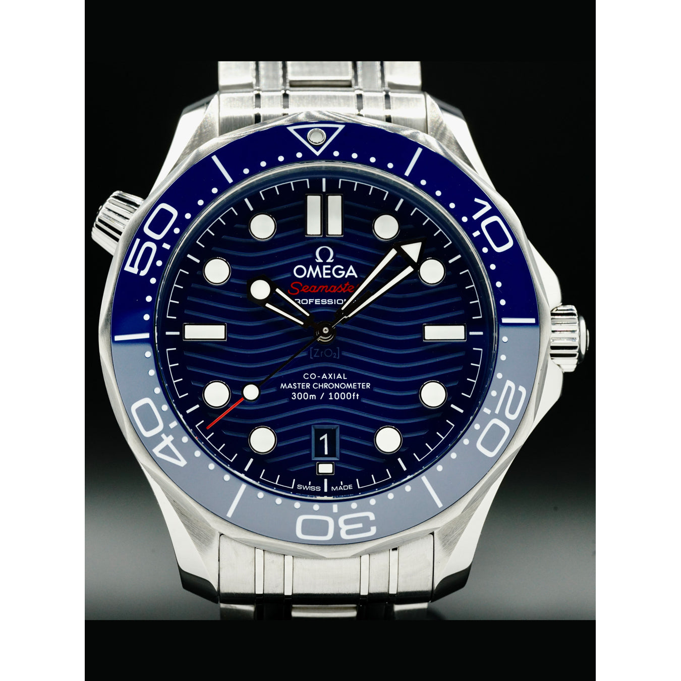 Omega Seamaster Diver 300M Co-Axial Master Chronometer on Bracelet 210.30.42.20.03.001