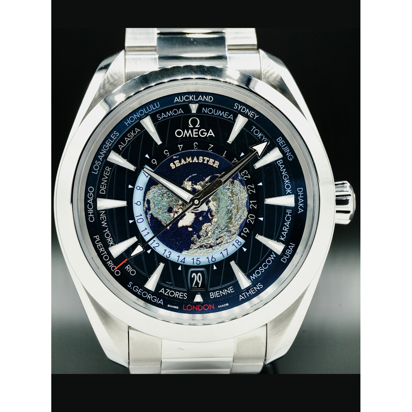Omega Seamaster Aqua Terra 150m GMT World Timer 43mm on Bracelet 220.10.43.22.03.001