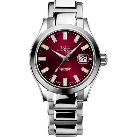 Ball Engineer III Marvelight Chronometer Burgundy Red 40mm NM9026C-S27C-RDR Rainbow Tubes