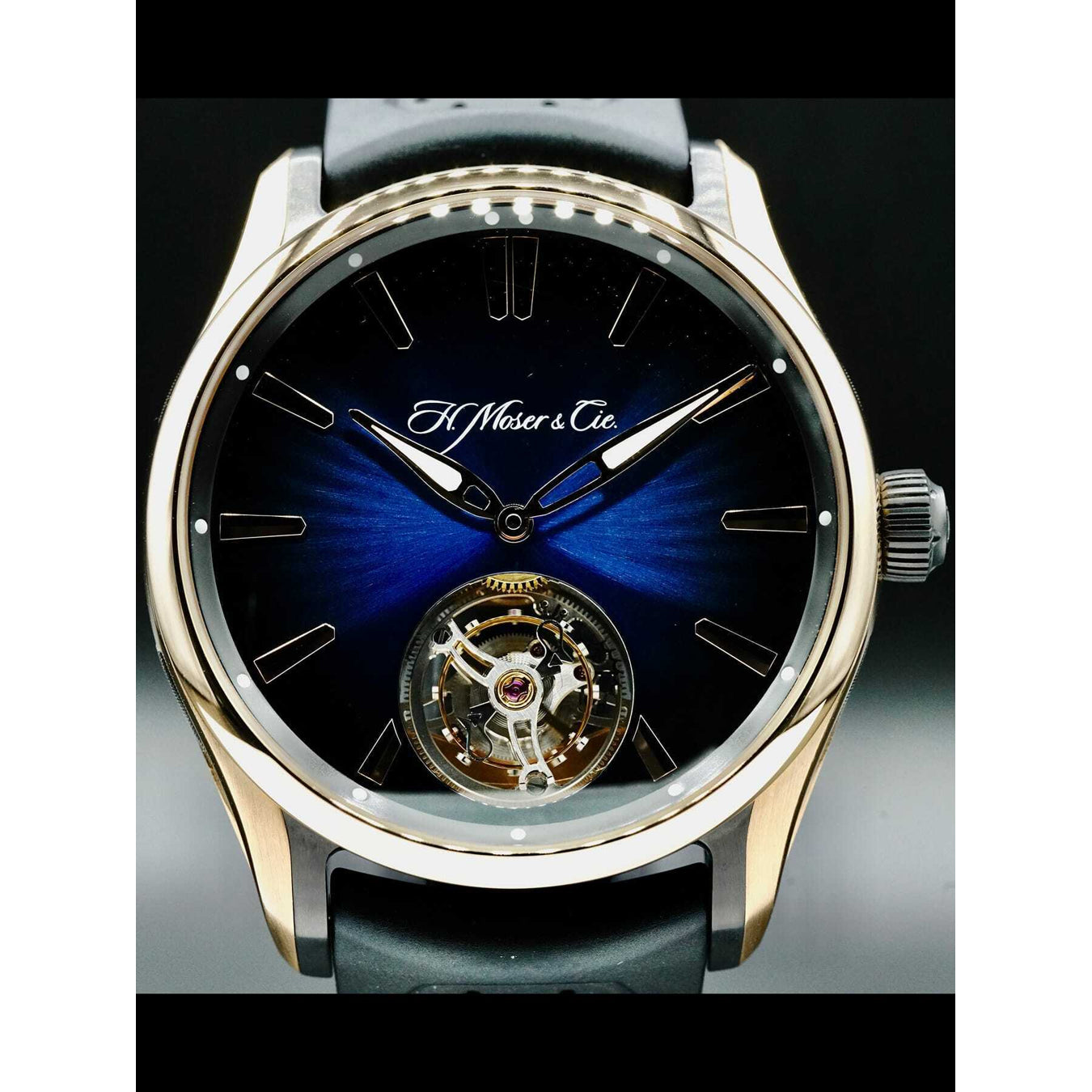H. Moser & Cie. Pioneer Tourbillon Midnight Blue Gold Titanium 3804-0900