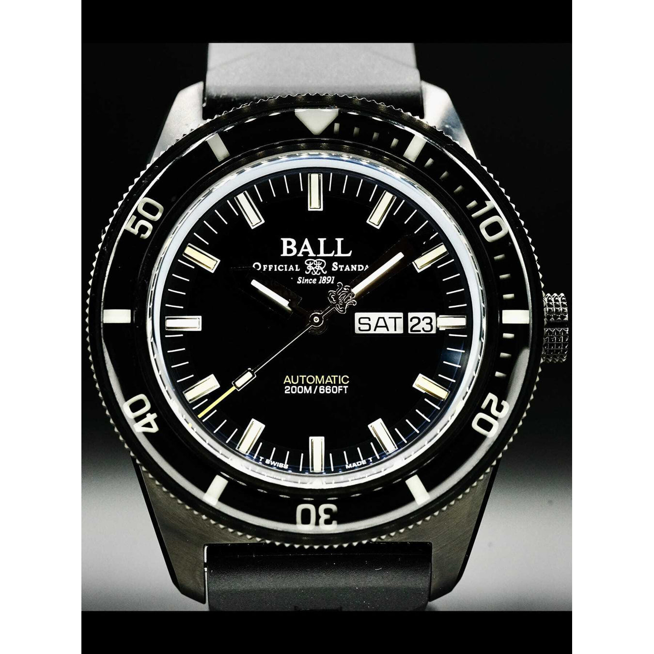 Ball Engineer II Skindiver Heritage Full Black on Strap DM3208B-P4-BK