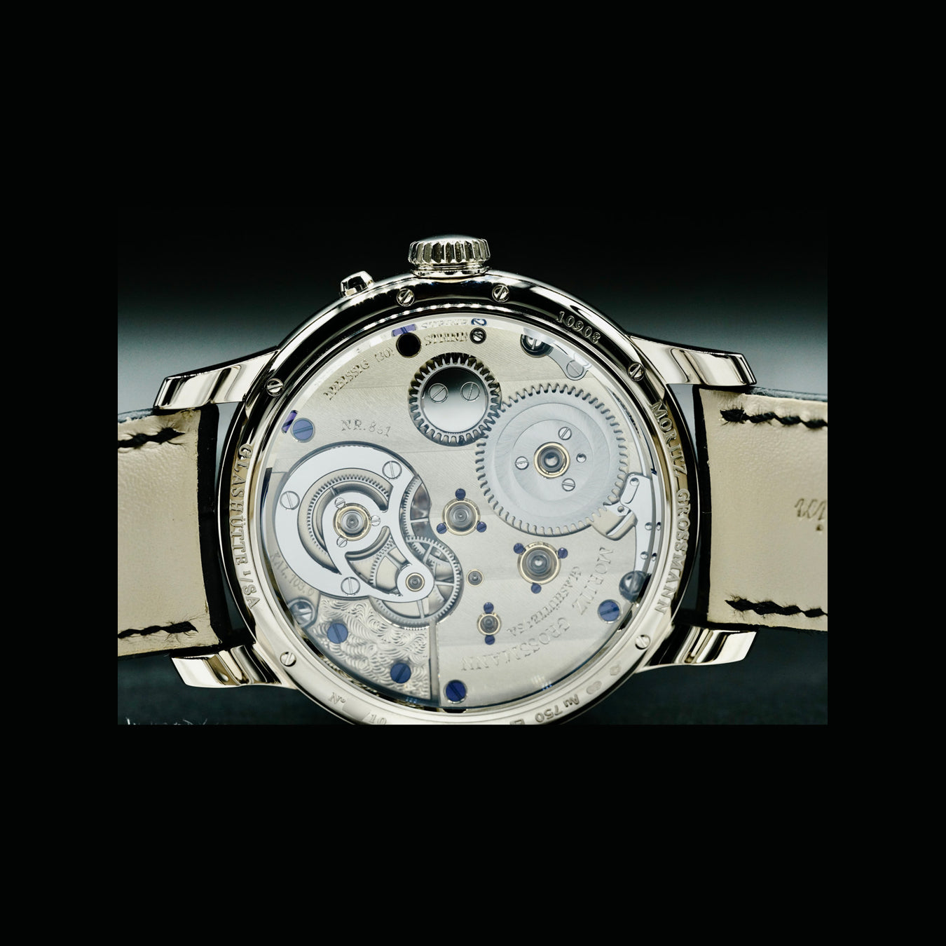 Moritz Grossmann Benu Tourbillon Black Dial White Gold MG-000779