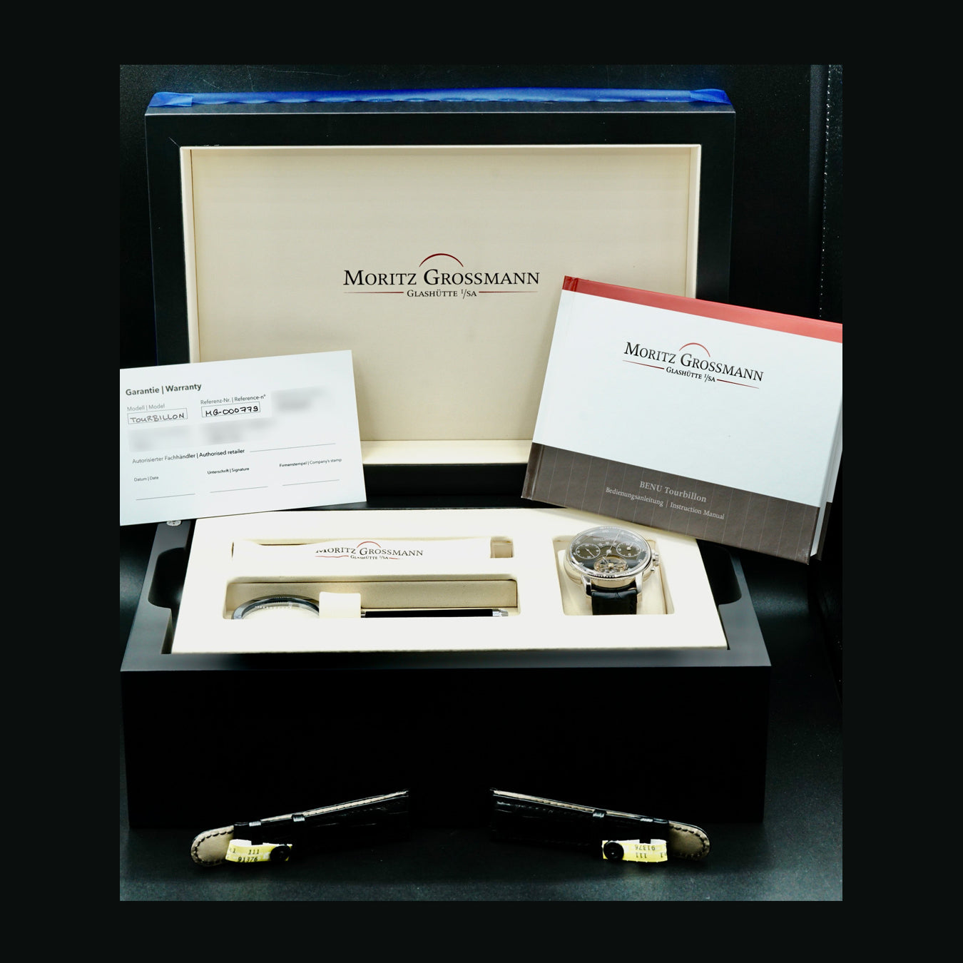 Moritz Grossmann Benu Tourbillon Black Dial White Gold MG-000779
