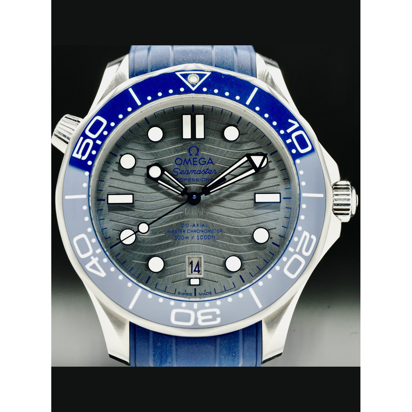 Omega Seamaster Diver 300M Co-Axial Master Chronometer on Strap 210.32.42.20.06.001