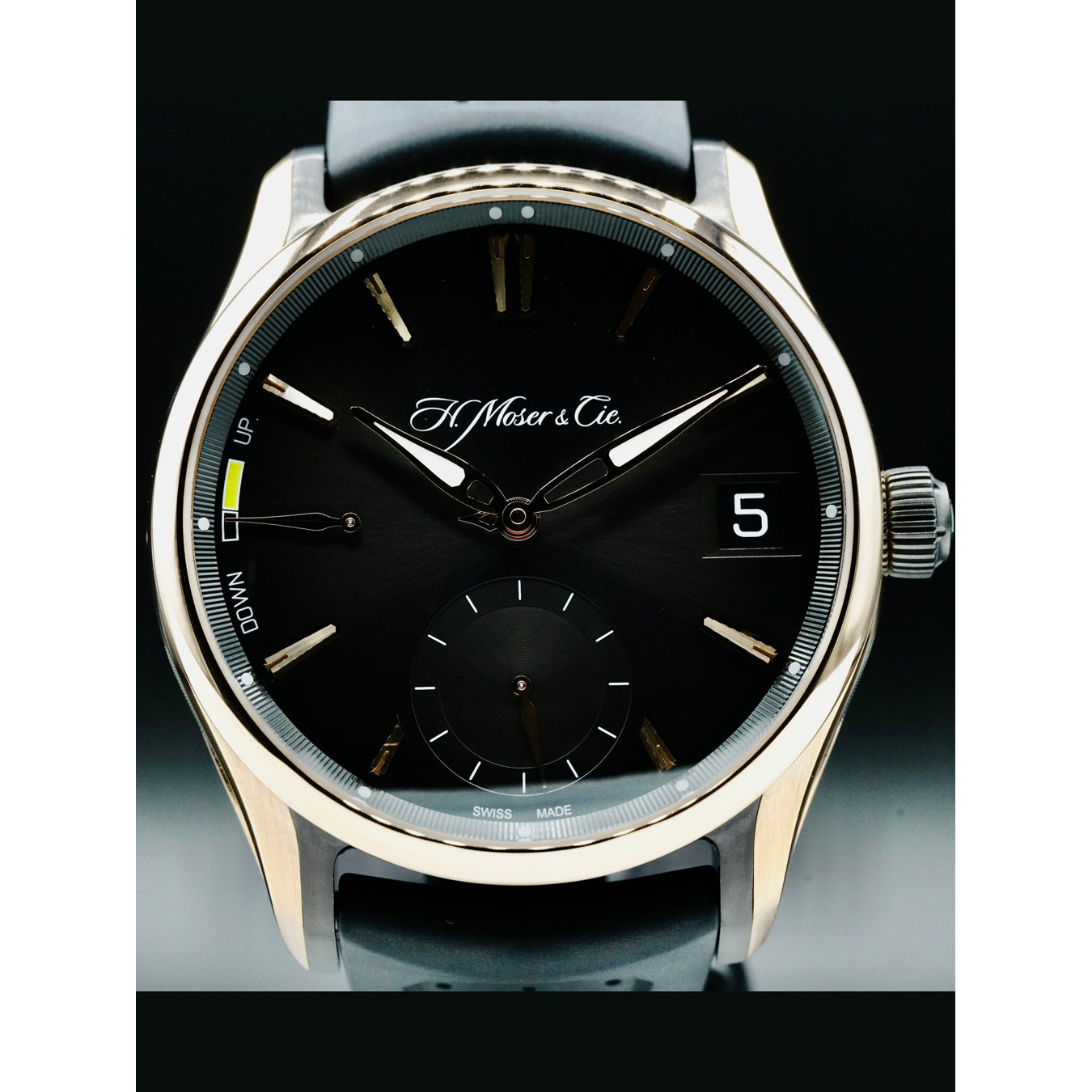 H. Moser & Cie. Pioneer Perpetual Calendar Red Gold Titanium Ardoise Fume Dial 3800-0900