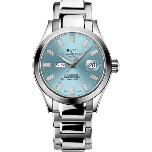 Ball NM9036C-S1C-IBER Engineer III Marvelight Chronometer Day-Date Ice Blue Dial Rainbow Tubes