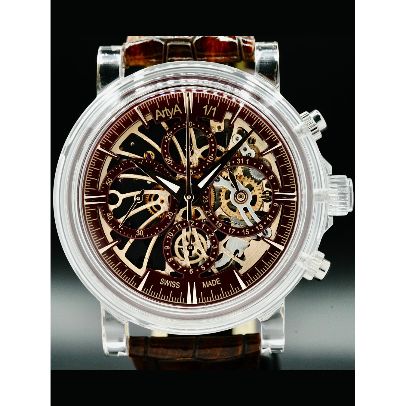 ArtyA Burgundy Red Chrono Crystal