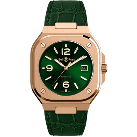 Bell & Ross BR05A-GN-PG/SCR Green Gold on Strap