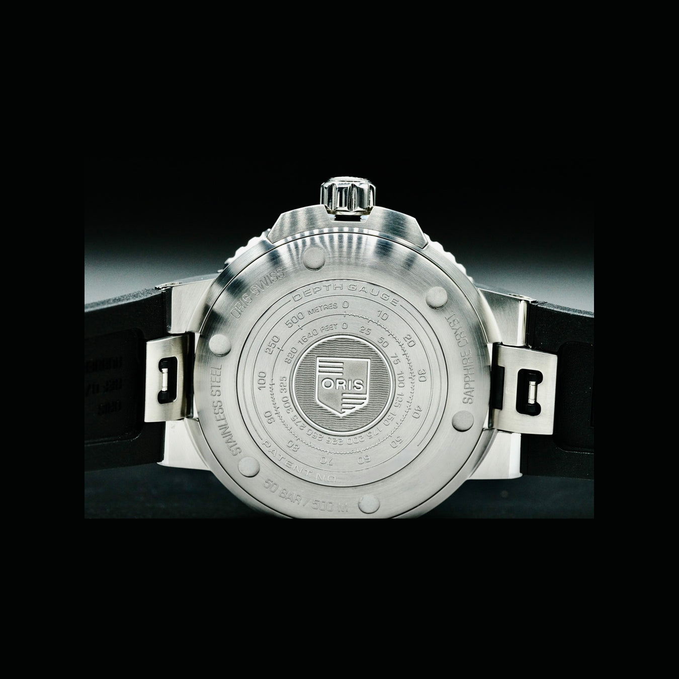 Oris 01 733 7755 4154-Set RS  Aquis Depth Gauge on Rubber Strap
