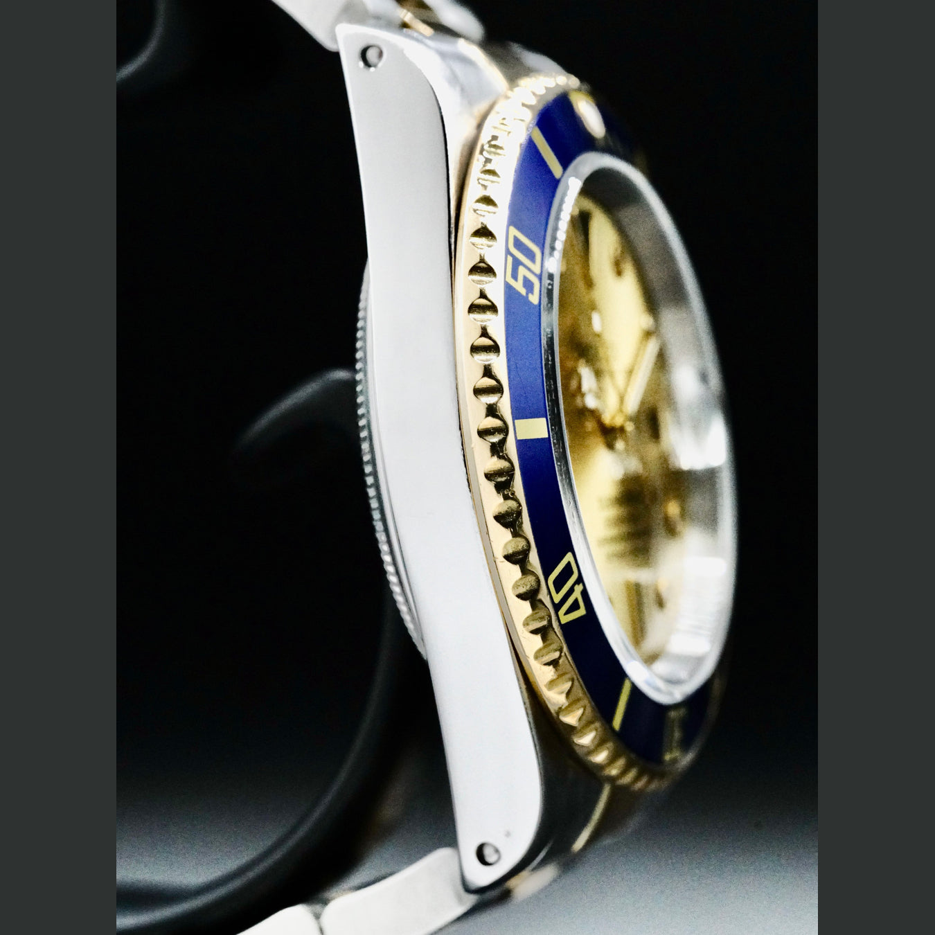 Rolex Submariner Date Steel and Yellow Gold Champagne Serti Dial 16613