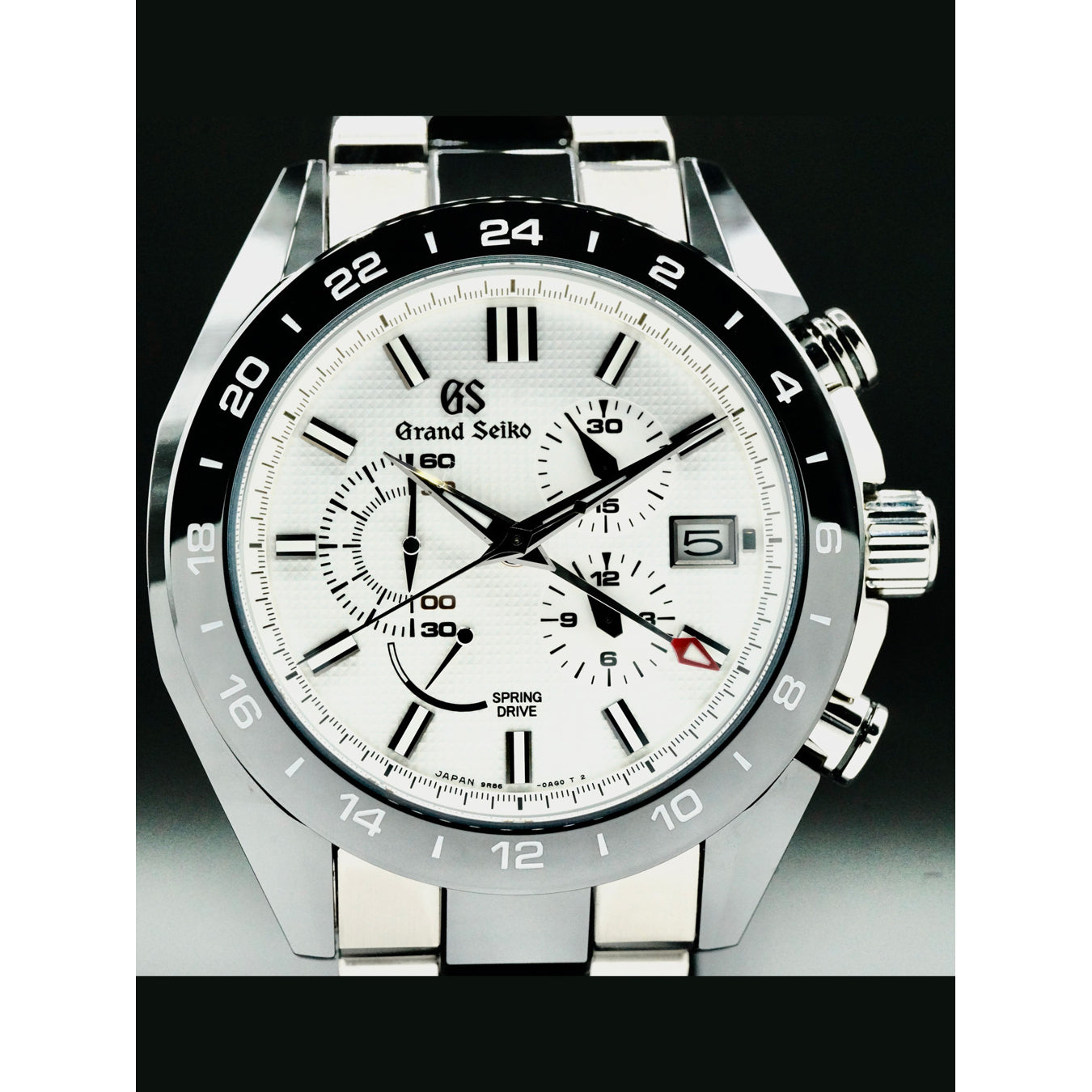 Grand Seiko SBGC221 Spring Drive Auto Chrono GMT White Dial