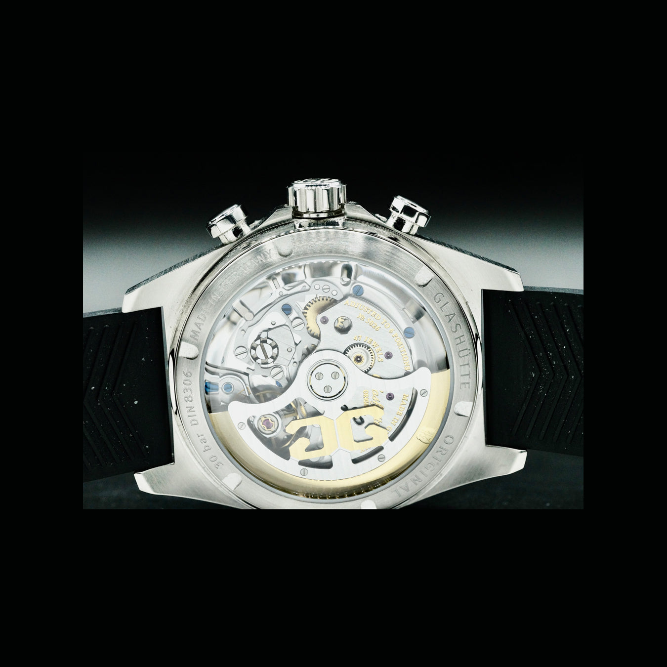 Glashütte Original 1-37-23-02-81-33 SeaQ Chronograph Blue Dial on Rubber Strap