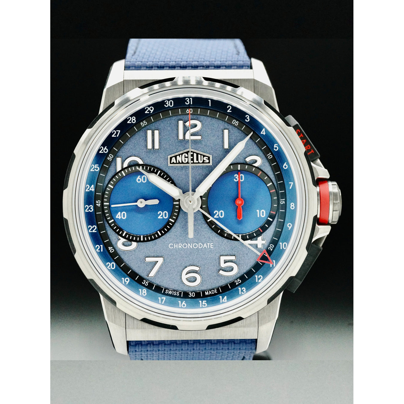 Angelus 0CDZF.U01A.K009H Chronodate Titanium Blue