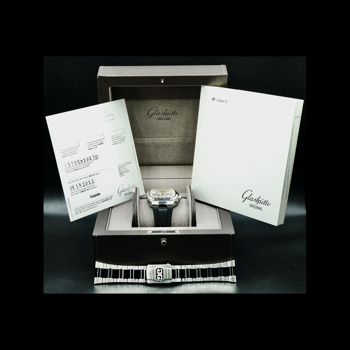 Glashütte Original 1-37-02-02-02-70 Seventies Chronograph Panorama Date Silver on Bracelet