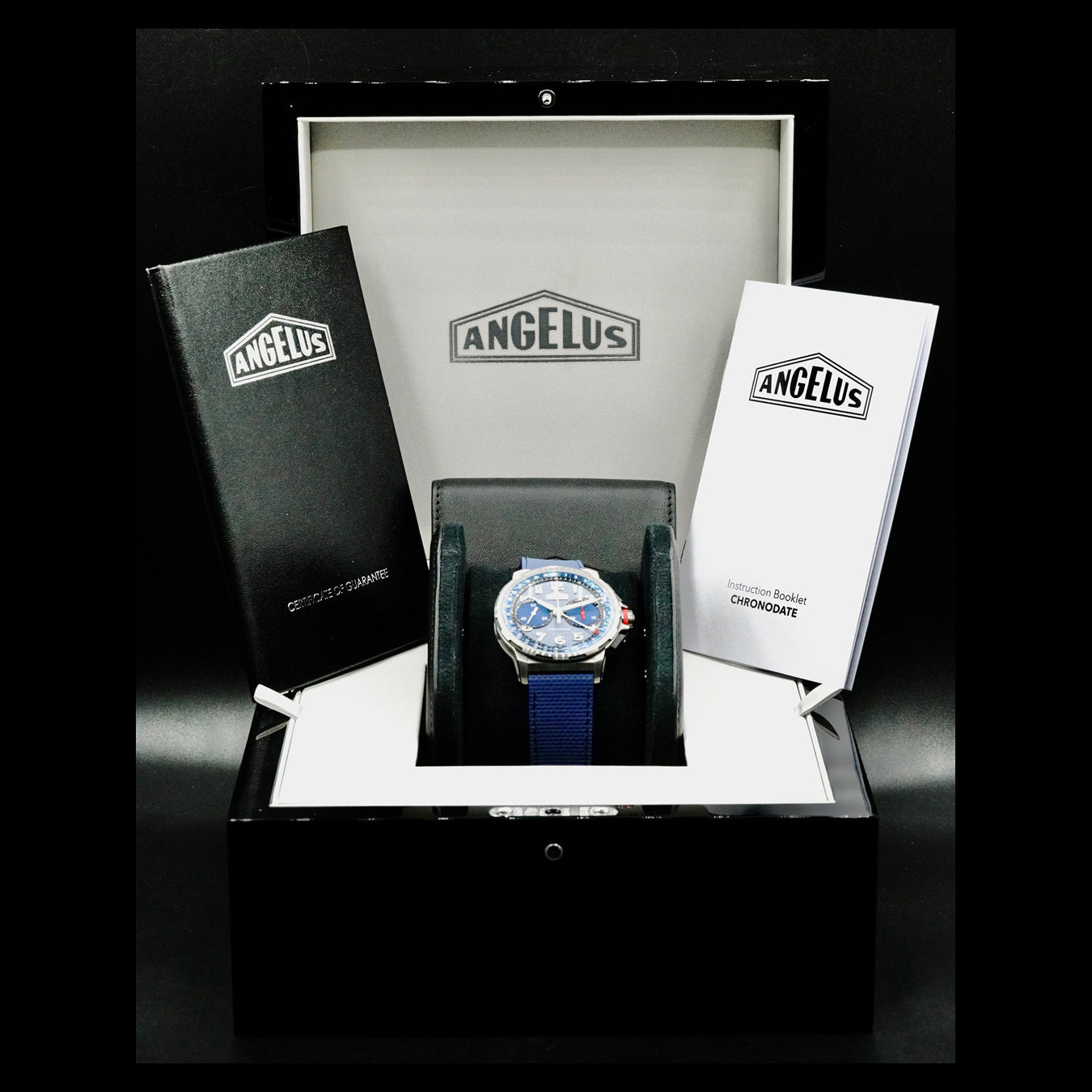 Angelus 0CDZF.U01A.K009H Chronodate Titanium Blue