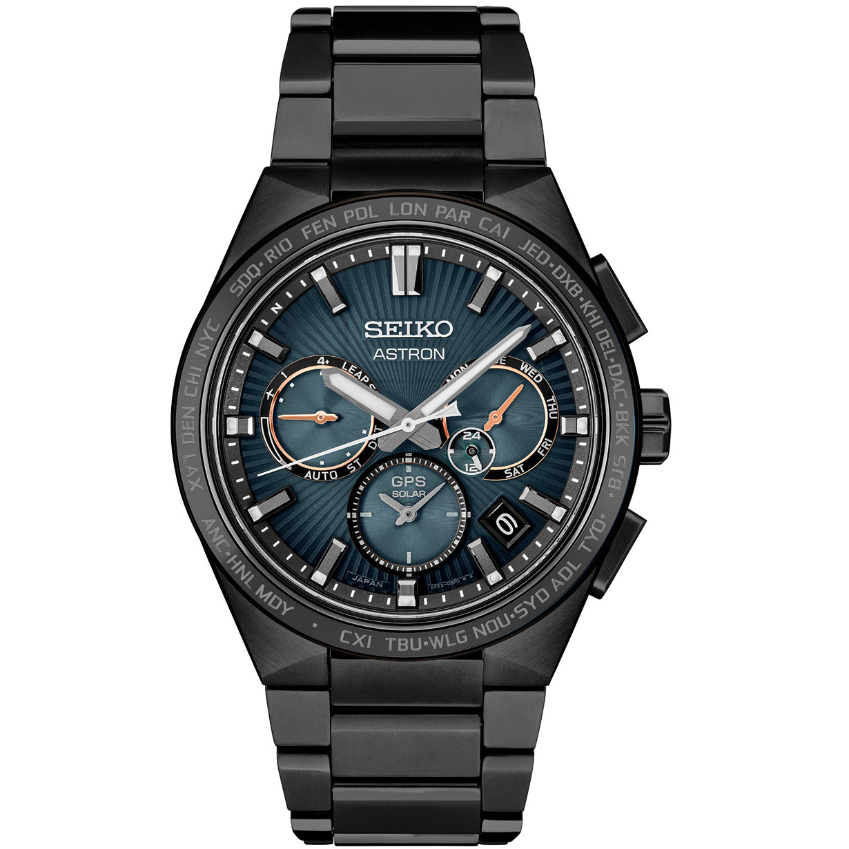 Seiko Astron SSH127 GPS Solar Dual Time Titanium Green Dial