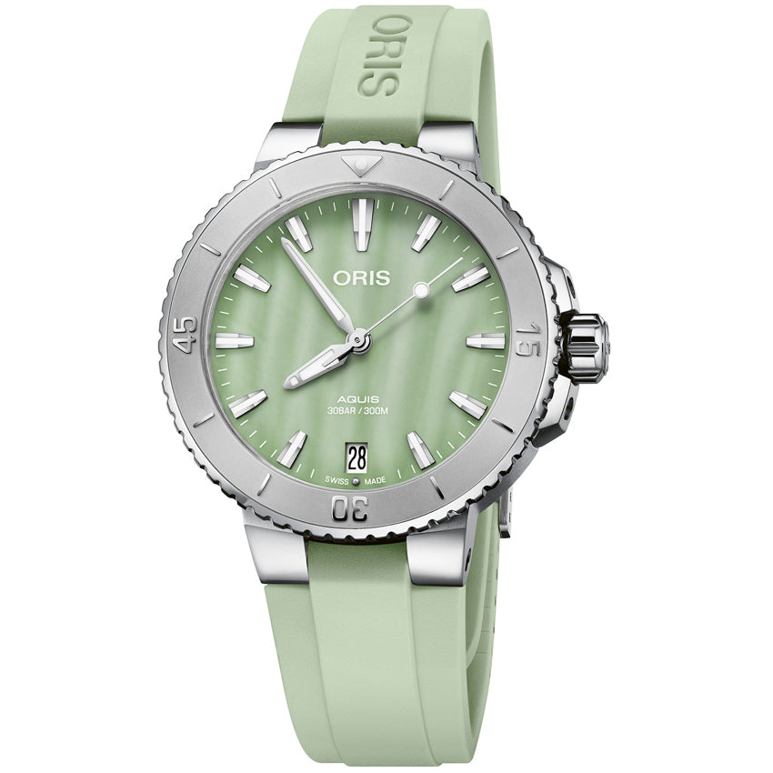 Oris  01 733 7770 4157-07 4 18 67FC Aquis Date Seafoam Green MOP Dial