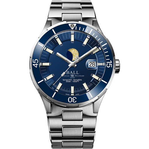 Ball DM3130B-S13J-BE Roadmaster Challenger Moonphase 40mm Blue Dial on Bracelet