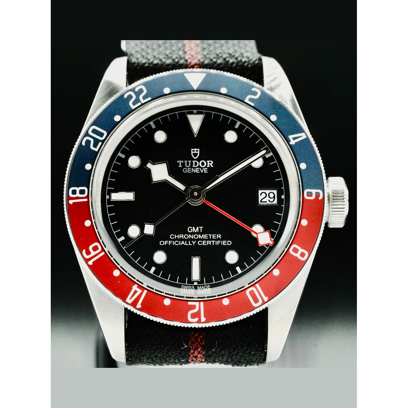 Tudor M79830RB Black Bay GMT Pepsi on Nato
