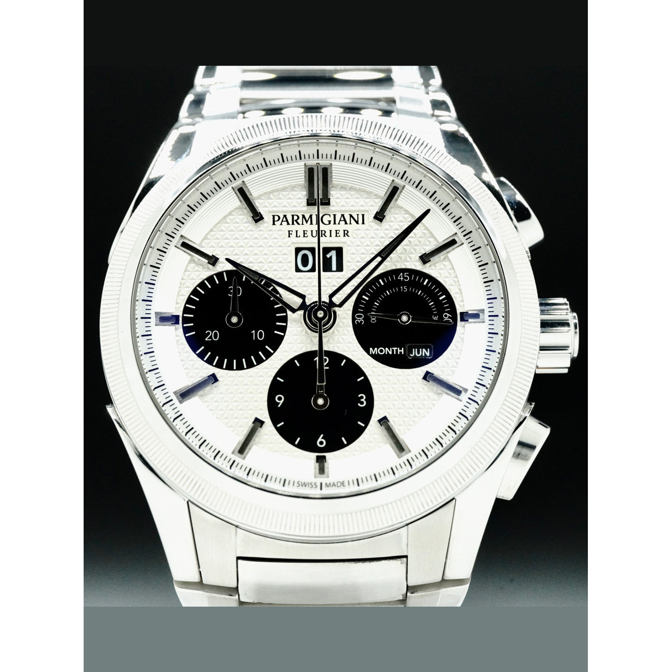 Parmigiani Fleurier PFC906-0000140-B00182 Tondagraph GT Steel Silver Black on Bracelet