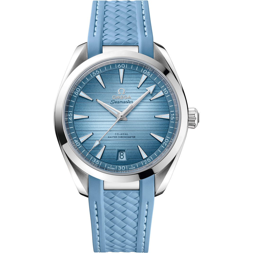 Omega 220.12.41.21.03.008 Seamaster Aqua Terra 150M Co-Axial Master Chronometer Summer Blue on Strap