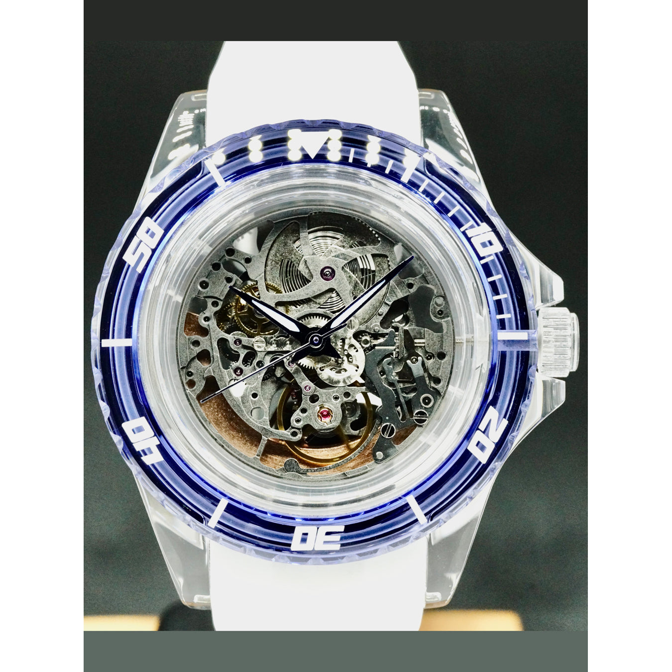 Artya Diver Crystal Skeleton Blue Bezel