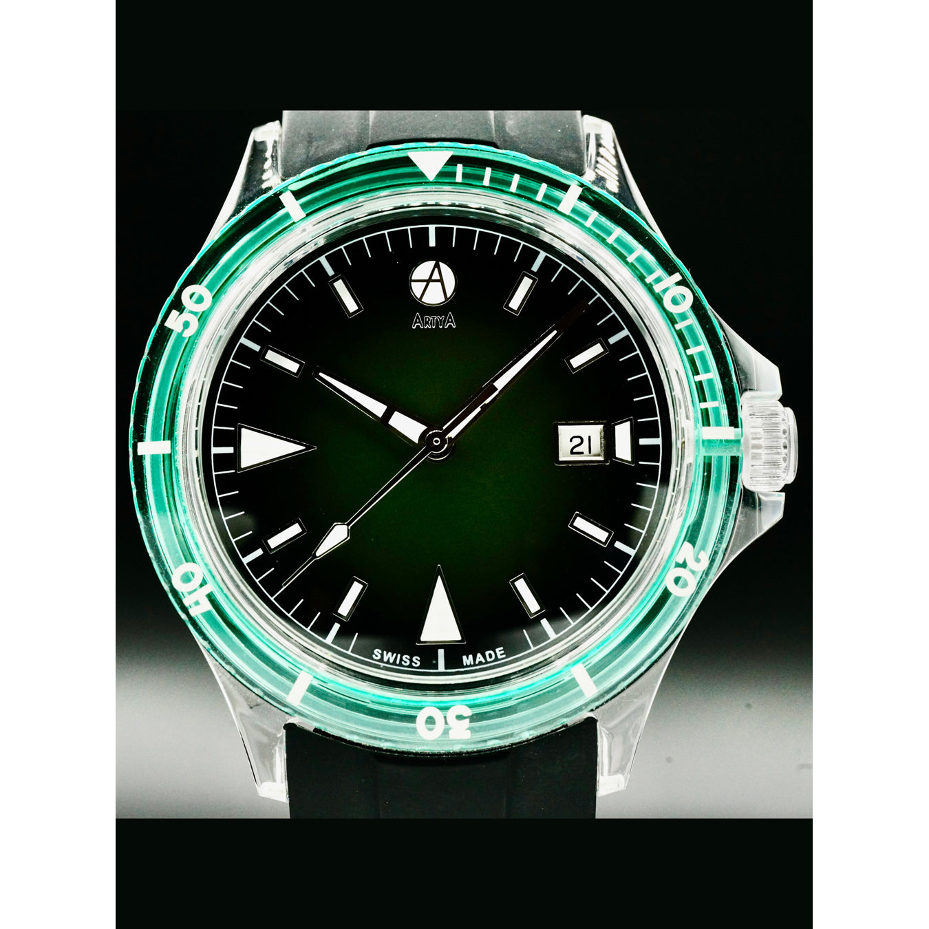 ArtyA Diver Crystal Green Smoke Green Bezel