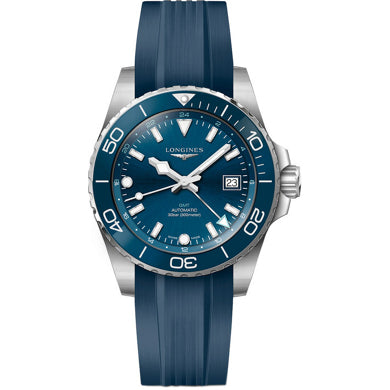 Longines Hydroconquest L3.790.4.96.9 GMT Sunray Blue Dial on Strap
