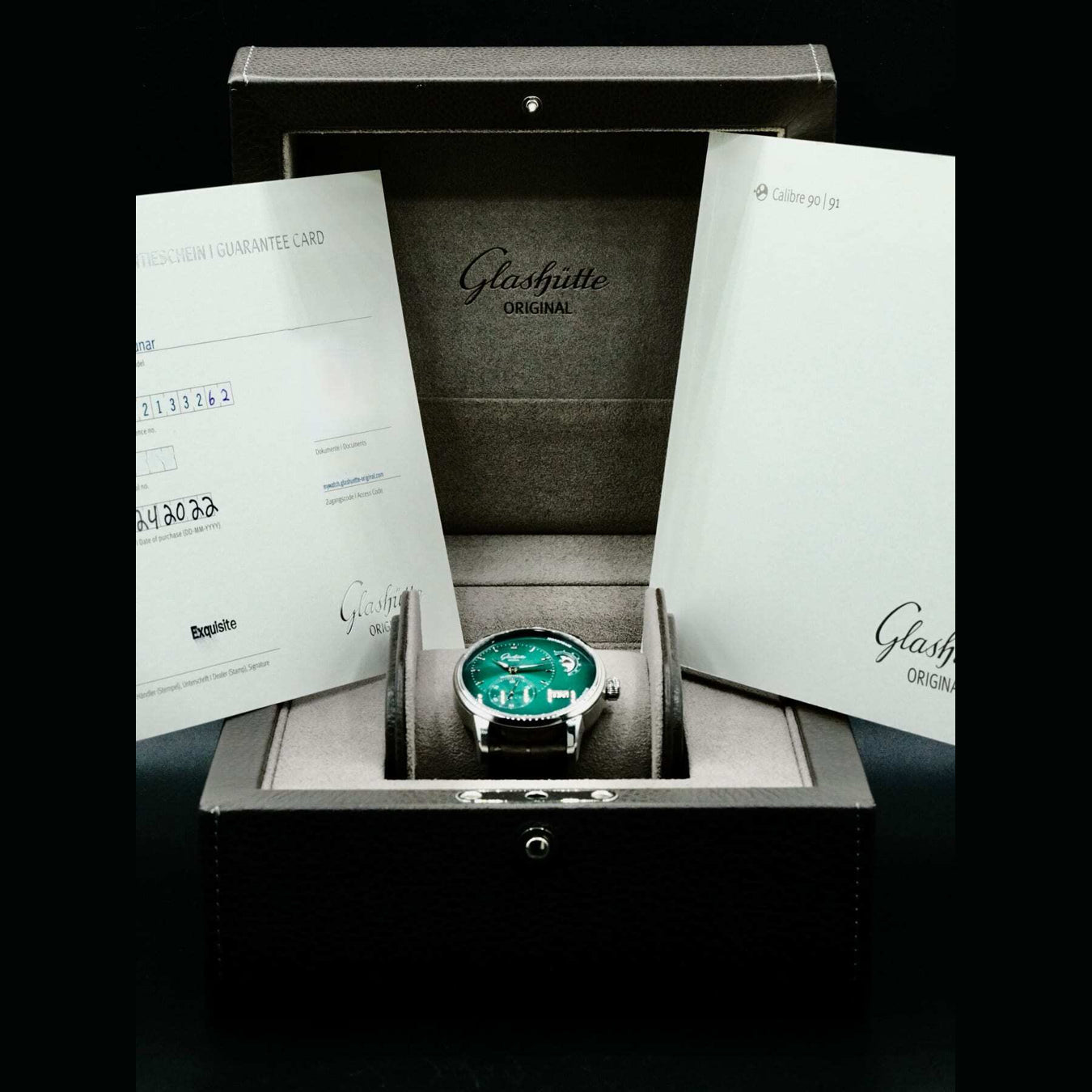Glashütte Original 1-90-02-13-32-62 PanoMaticLunar Green Dial