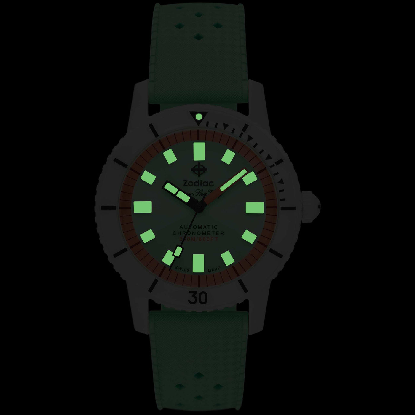 Zodiac ZO9592 Super Sea Wolf Ceramic Edition Green and White