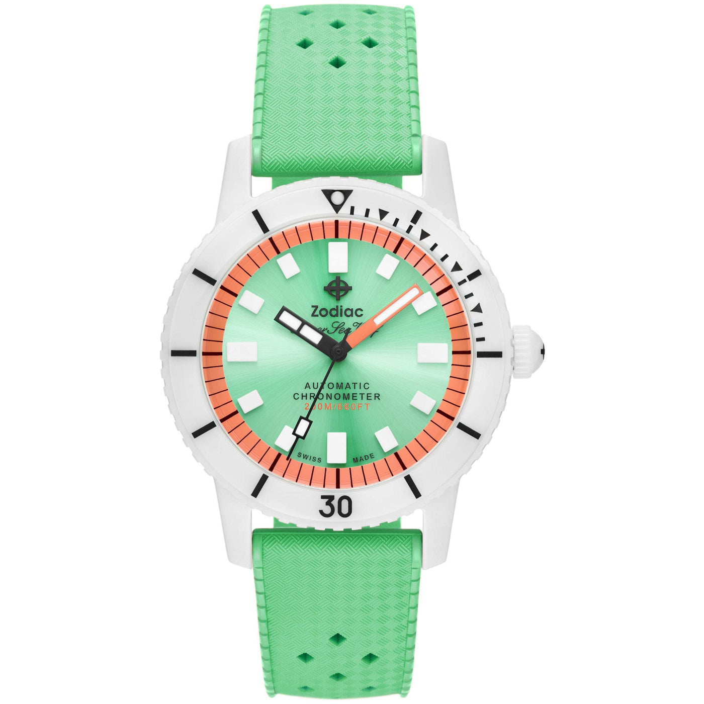 Zodiac ZO9592 Super Sea Wolf Ceramic Edition Green and White