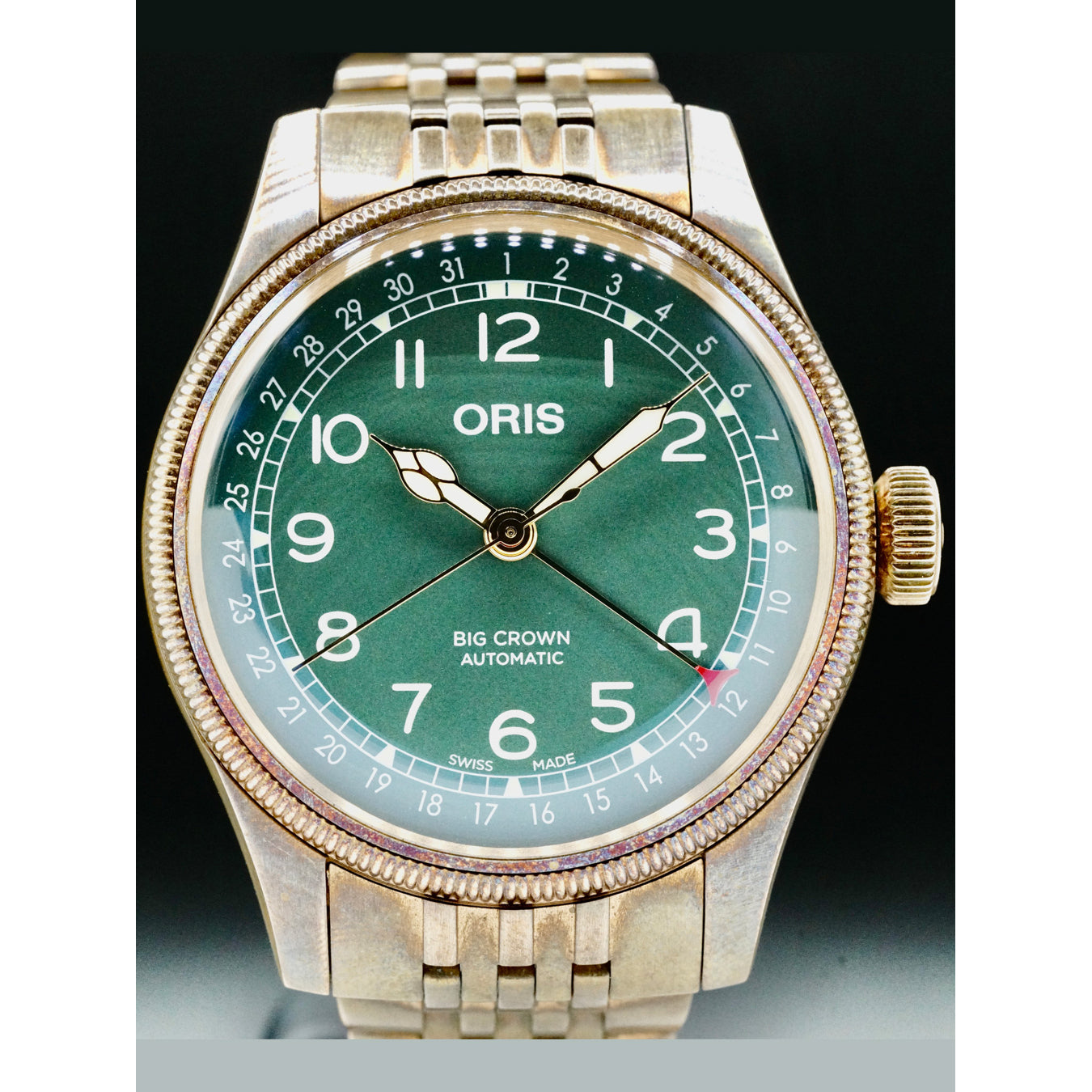 Oris 01 754 7741 3167-07 8 20 01 Big Crown Bronze Pointer Date Green Dial