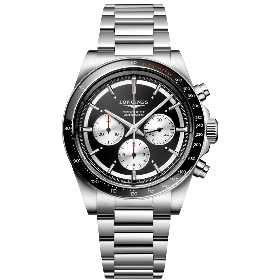 Longines Conquest L3.835.4.52.6 Black Dial on Bracelet
