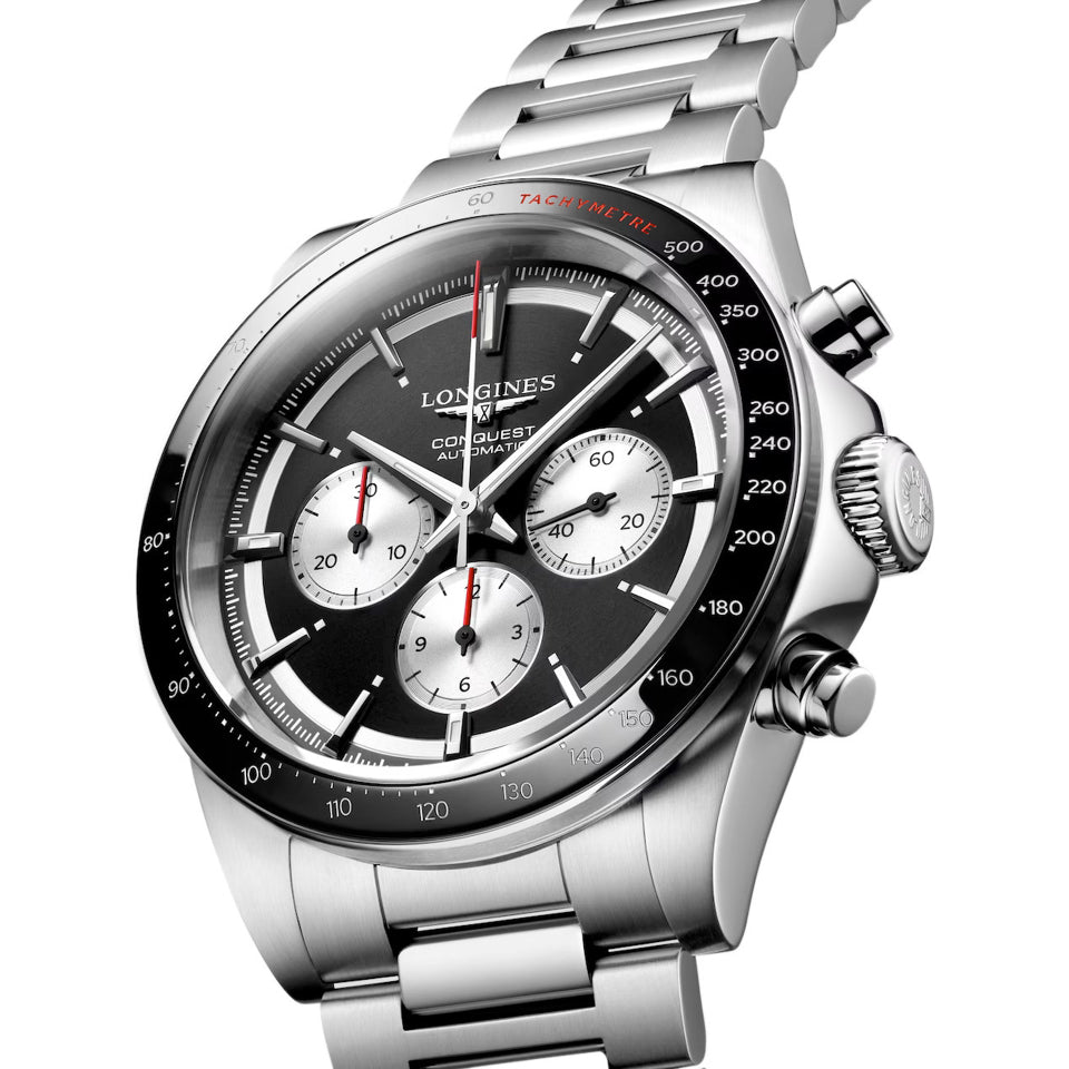 Longines Conquest L3.835.4.52.6 Black Dial on Bracelet